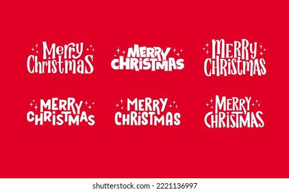 Merry Christmas lettering typographic design. Xmas holidays text design.