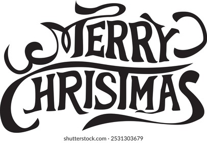 Merry Christmas lettering, typography 03. This is a text material that will be useful at the end of the year.