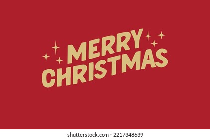 Merry christmas, lettering typography isolated. Vector holiday message element with sparks.