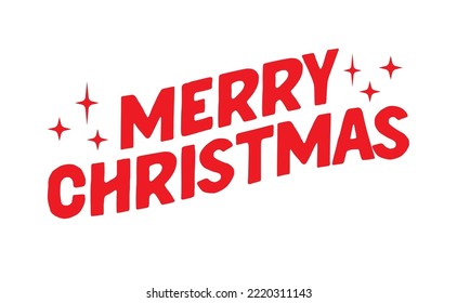 Merry christmas, lettering typography isolated. Vector holiday message element with sparks.