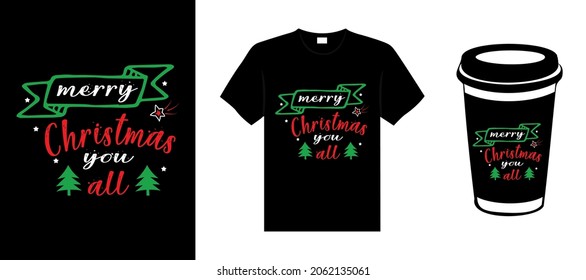 Merry Christmas lettering typography quote. Christmas t-shirt design. Christmas merchandise designs. Christian religion quotes saying for print.