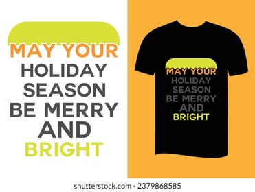 Merry Christmas lettering typography quote, Christmas t-shirt, Christmas tree design and ready for print design