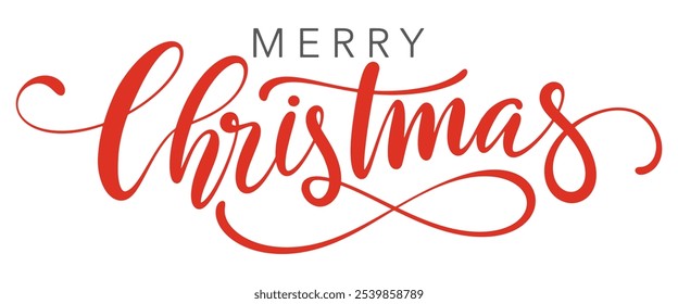 Merry christmas lettering typography vector eps