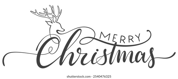 Merry christmas lettering typography, vector eps
