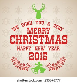 Merry Christmas lettering, vector
