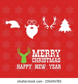 Merry Christmas lettering, vector