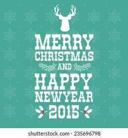 Merry Christmas lettering, vector