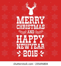 Merry Christmas lettering, vector