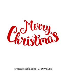 Merry Christmas lettering, vector art illustration. 