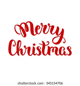 Merry Christmas lettering, vector art illustration