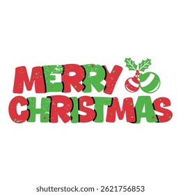 Merry Christmas Lettering Vector Design.