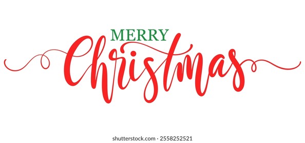 Merry christmas lettering vector eps