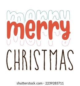 Merry Christmas Lettering. Christmas Vector. Hand drawn lettering for Xmas greetings cards, Good for scrapbooking, posters, templet, greeting cards, banners, svg