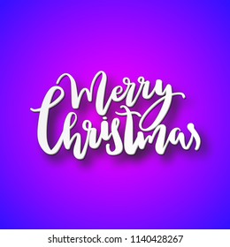 Merry Christmas lettering. Vector handdrawn design element for greeting cards, posters, invitation.