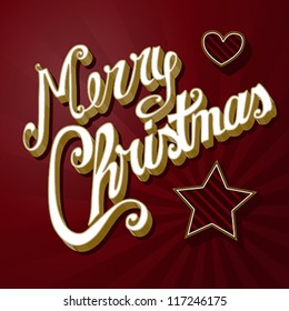 Merry Christmas lettering / Vector Illustration