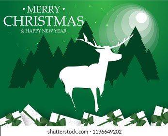 Merry Christmas lettering, vector illustration