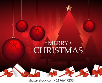 Merry Christmas lettering, vector illustration