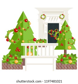 Merry Christmas lettering, vector illustration