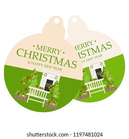 Merry Christmas lettering, vector illustration