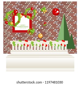 Merry Christmas lettering, vector illustration