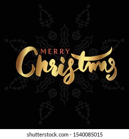 Merry Christmas lettering vector illustration for greeting card and promotion advertising element.
