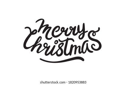 Merry christmas lettering. Vector illustration in flat style