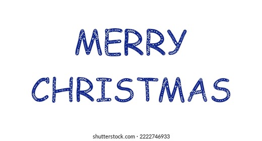 Merry christmas lettering vector illustration. Letter, text, font element. Hand drawn style.