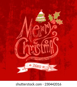 Merry christmas  lettering. Vector illustration.