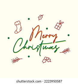 merry christmas lettering vector template