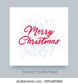 Merry Christmas lettering. Winter holiday design label.