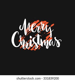 Merry Christmas lettering. Xmas celebration.