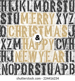 Merry Christmas Letterpress Concept With Colorful Letters