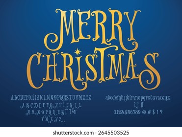 Merry christmas letters  ABC set Vintage letters style