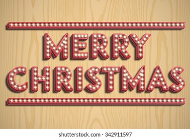 'Merry Christmas' light font, vector