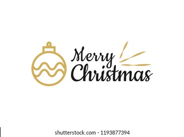 Merry Christmas. Christmas light logo - Happy New Year 2018 - on a white background