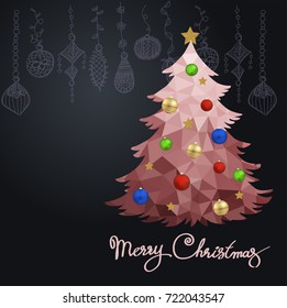 Merry Christmas light vector illustration background