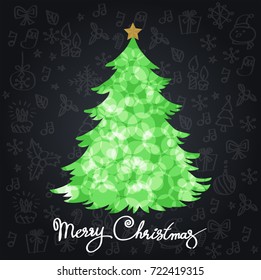 Merry Christmas light vector illustration background