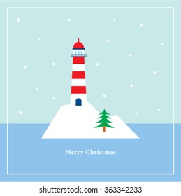 Vector de Faro de Feliz Navidad