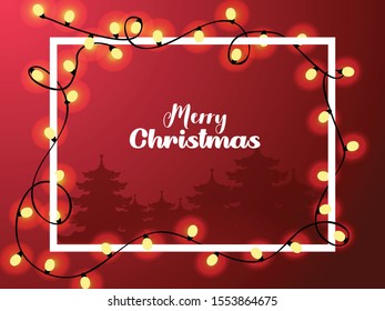 Merry Christmas Lights Background Design.