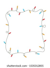 merry christmas lights colors decoration vector illustration design