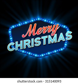 Merry Christmas Lights Frames. Vector illustration 