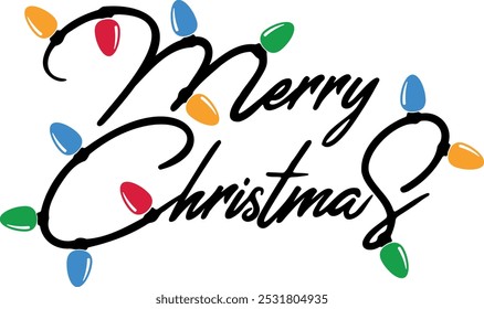 Merry Christmas lights, Vector Illustration