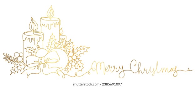 Merry christmas line art vector illustration