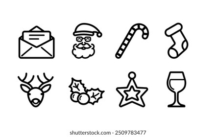 Merry christmas line icon Vector