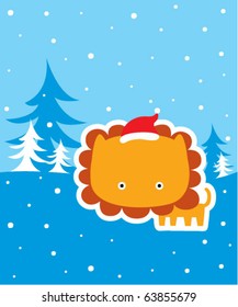 merry christmas lion