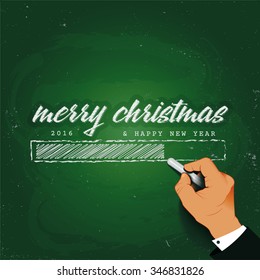 Merry Christmas Loading Hand writing with chalk on a blackboardIt can be used for the design of sites cards and other products