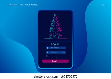 Merry Christmas log in web template Vector design. 