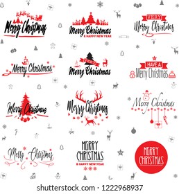 Merry Christmas logo collection  - christmas icons vector graphic