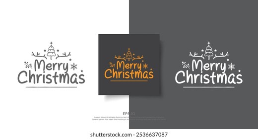 Merry christmas logo decorations. Usable for postcard, invitation, greeting card, poster and gift