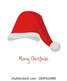Merry Christmas Logo Design Vector. Santa's hat Logo Type. Christmas hat. Winter